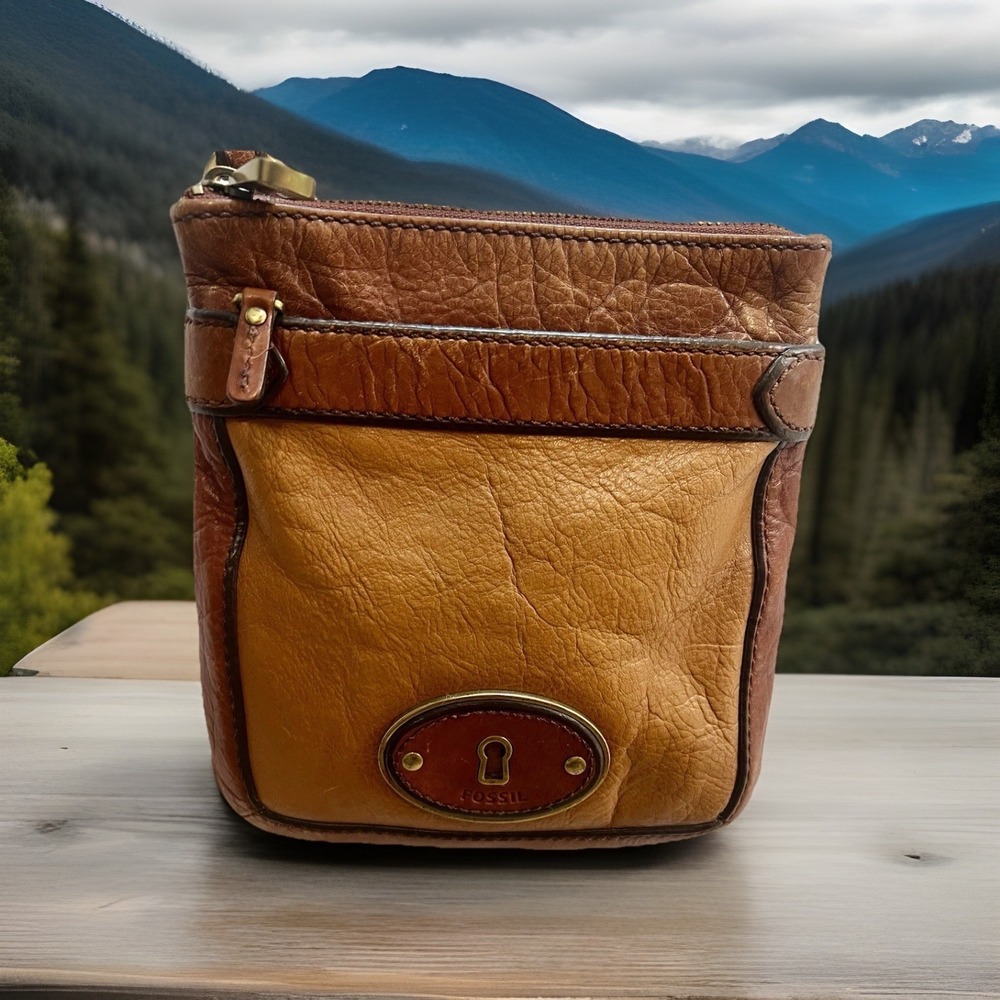 Fossil Vintage Brown Leather Awesome Worn In Look Boho Cowgirl Roadtrip Grunge